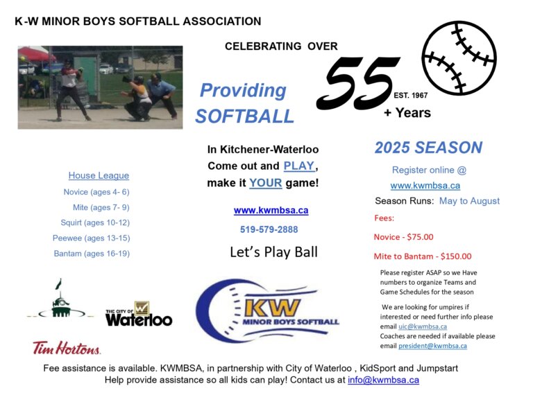 Kitchener Waterloo Minor Boys Softball