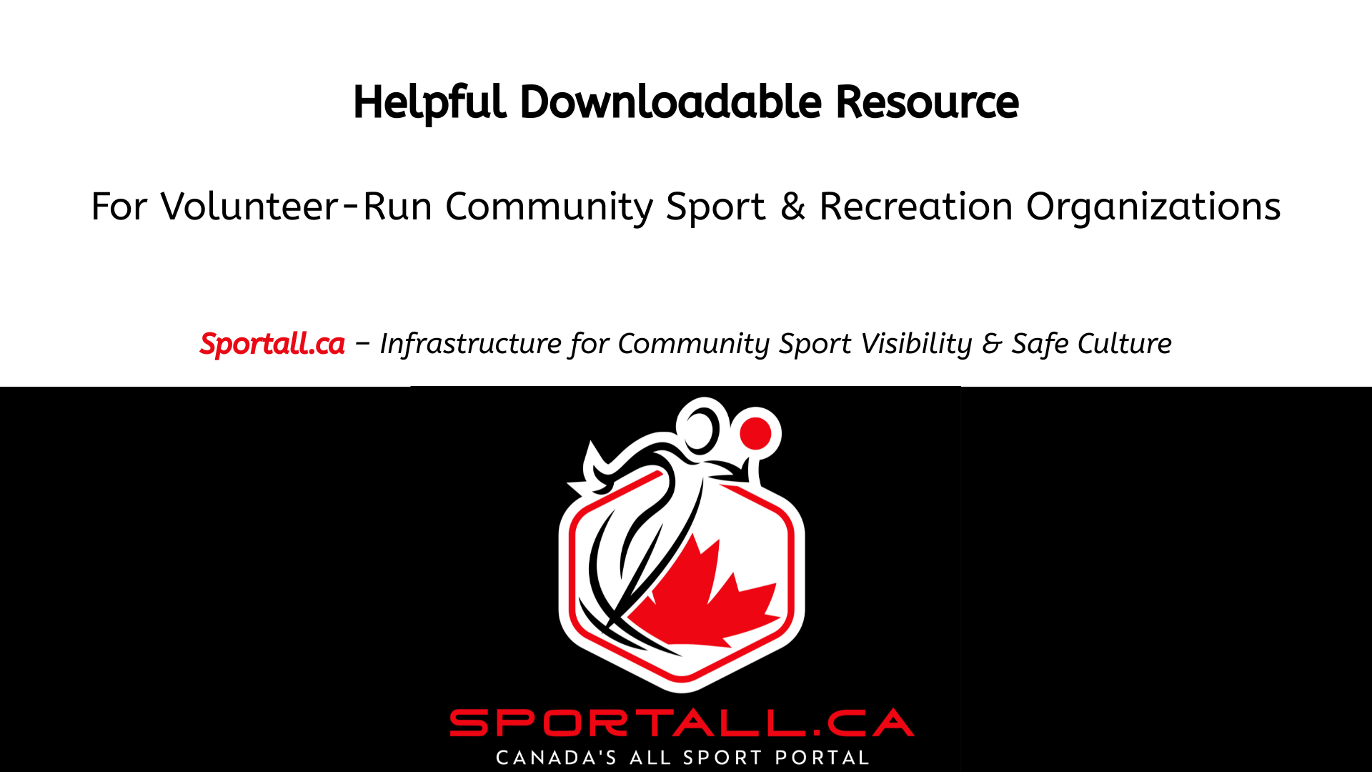 Resource for community sport organizations